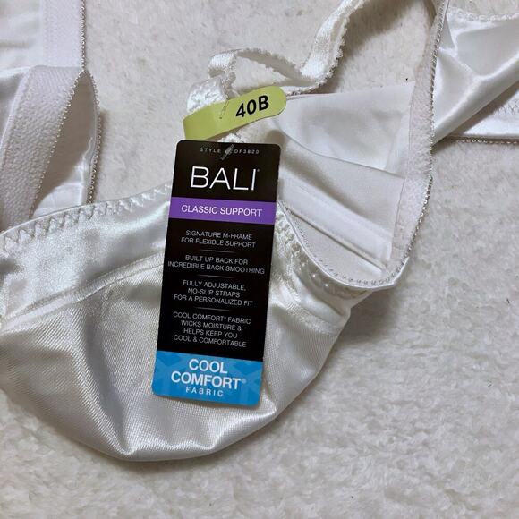 Bali NWT White Cool Comfort Bra Women 40B - Picture 8 of 11